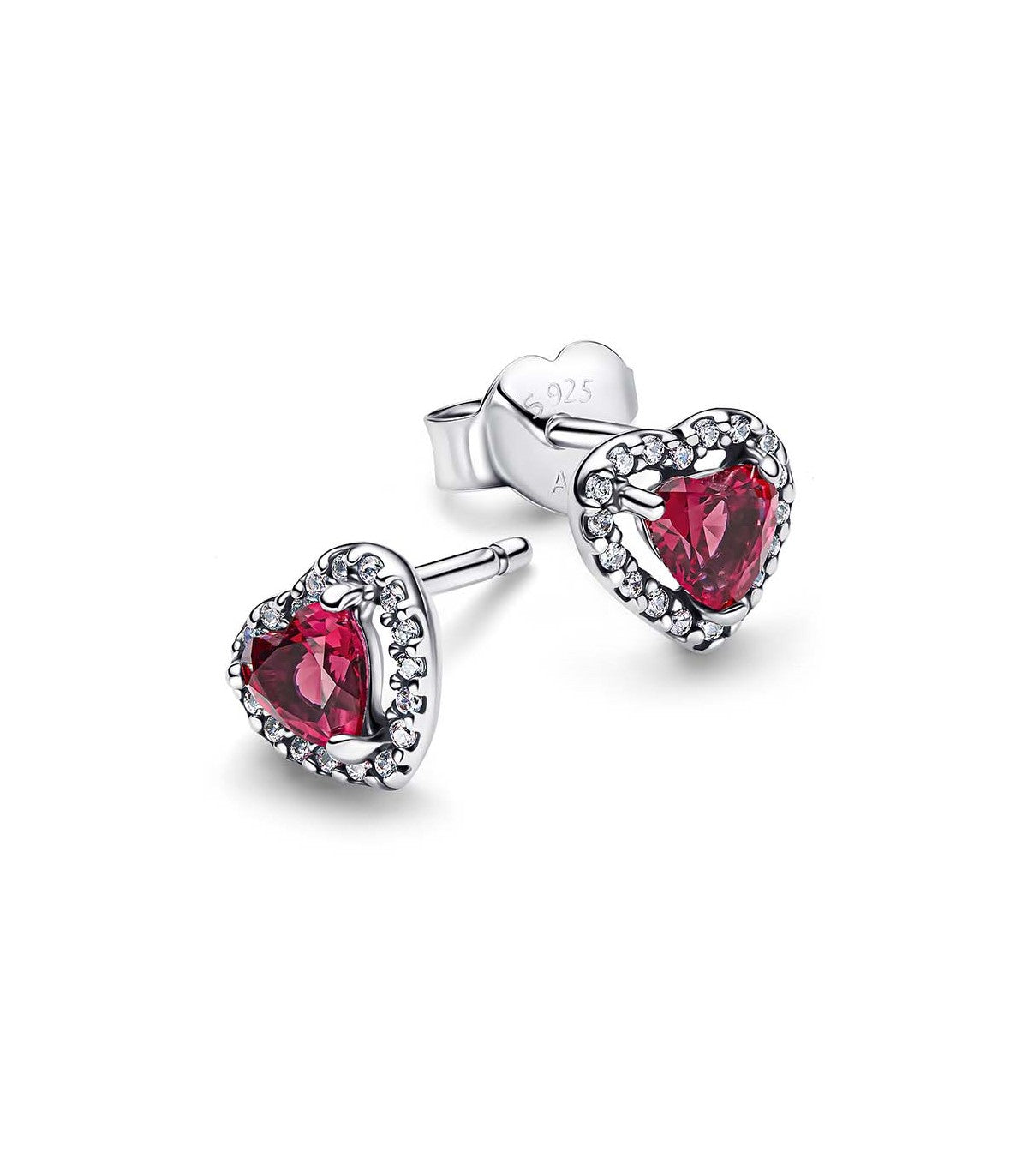 Orecchini Pandora Cuore in Rilievo Rossi 298427C04